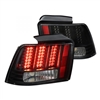 1999 - 2004 Ford Mustang Sequential LED Tail Lights - Black