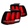 1999 - 2004 Ford Mustang LED Light Bar Sequential Tail Lights - Red/Smoke