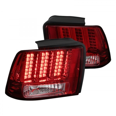 1999 - 2004 Ford Mustang Sequential LED Tail Lights - Red