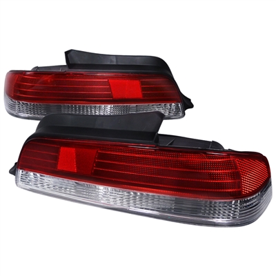 1997 - 2001 Honda Prelude Euro Style Tail Lights - Red/Clear