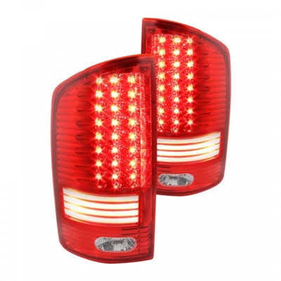 2002 - 2006 Dodge Ram 1500 LED Light Bar Tail Lights - Red