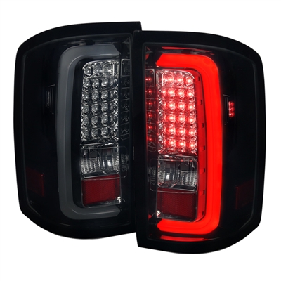 2015 - 2019 GMC Sierra HD LED Light Bar Tail Lights - Black/Smoke