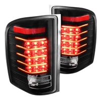 2007 - 2013 Chevy Silverado LED Light Bar Tail Lights - Black