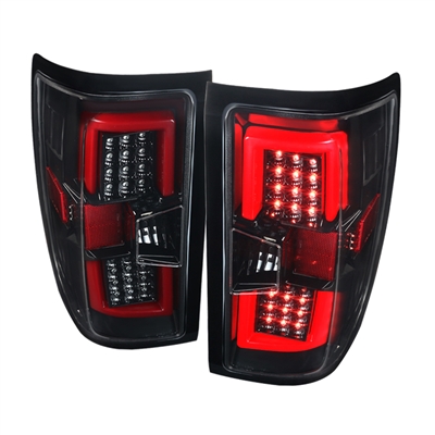 2014 - 2018 Chevy Silverado 1500 LED Light Bar Tail Lights - Black