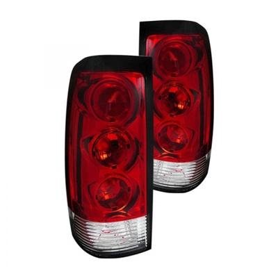 1999 - 2002 Chevy Silverado Euro Style Tail Lights - Red/Clear