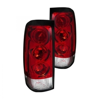 2000 - 2002 Chevy Silverado HD Euro Style Tail Lights - Red/Clear