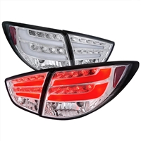 2010 - 2015 Hyundai Tucson LED Light Bar Tail Lights - Chrome