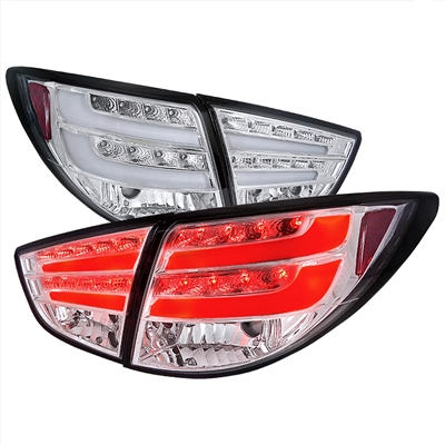 2010 - 2015 Hyundai Tucson LED Light Bar Tail Lights - Chrome