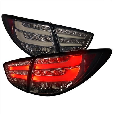 2010 - 2015 Hyundai Tucson LED Light Bar Tail Lights - Smoke