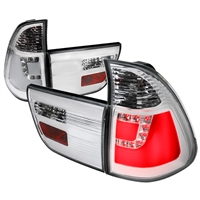 2000 - 2003 BMW X5 LED Light Bar Tail Lights - Chrome