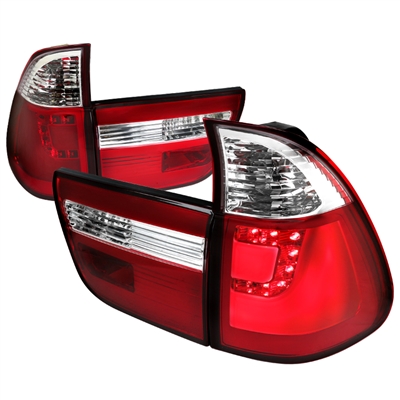2004 - 2006 BMW X5 LED Light Bar Tail Lights - Red