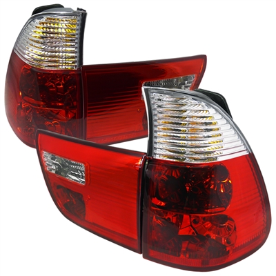 2004 - 2006 BMW X5 Euro Style Tail Lights - Red/Clear