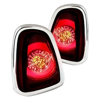 2009 - 2015 Mini Cooper Convertible LED Light Bar Tail Lights - Red/Smoke