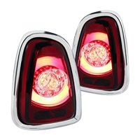 2009 - 2015 Mini Cooper Convertible LED Light Bar Tail Lights - Red
