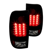 1999 - 2004 Ford F-450 LED Tail Lights - Black/Smoke