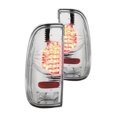 1999 - 2004 Ford F-350 LED Tail Lights - Chrome