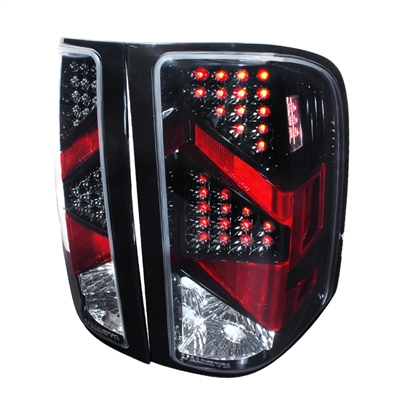 2007 - 2014 Chevy Silverado 3500HD LED Tail Lights - Black