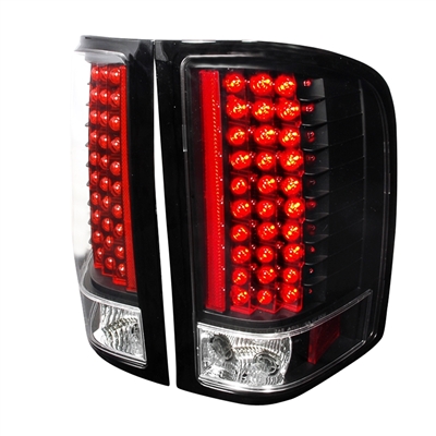 2007 - 2014 Chevy Silverado 3500HD LED Tail Lights - Black
