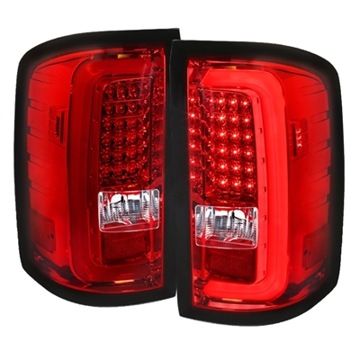 2015 - 2019 GMC Sierra 3500HD LED Light Bar Tail Lights - Red