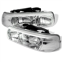 2000 - 2002 Chevy Silverado HD Crystal Headlights - Chrome