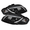 2007 - 2008 Audi RS4 Projector Light Tube DRL Headlights - Black