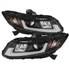 2012 - 2013 Honda Civic 2Dr Projector Light Bar DRL Headlights - Black