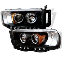 2003 - 2005 Dodge Ram 3500 Projector LED Halo Headlights - Black