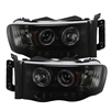 2003 - 2005 Dodge Ram 3500 Projector LED Halo Headlights - Black/Smoke