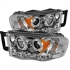 2003 - 2005 Dodge Ram 3500 Projector LED Halo Headlights - Chrome
