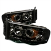 2003 - 2005 Dodge Ram 3500 Projector LED Halo Headlights - Smoke