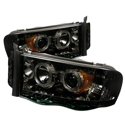 2003 - 2005 Dodge Ram 3500 Projector LED Halo Headlights - Smoke