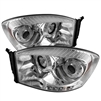 2006 - 2009 Dodge Ram 3500 Projector LED Halo Headlights - Chrome