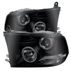 2019 - 2024 Dodge Ram 1500 Classic Projector LED Halo Headlights - Black/Smoke