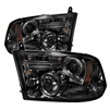 2019 - 2024 Dodge Ram 1500 Classic Projector LED Halo Headlights - Smoke
