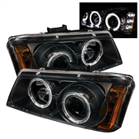 2003 - 2007 Chevy Silverado 3500 Projector LED Halo Headlights - Black