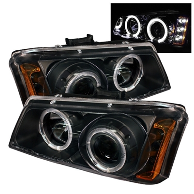 2003 - 2007 Chevy Silverado 3500 Projector LED Halo Headlights - Black