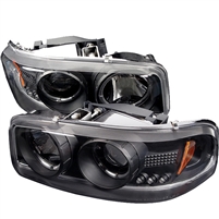 2001 - 2007 GMC Sierra 3500 Projector LED Halo Headlights - Black