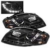 2005 - 2008 Audi A4 Projector DRL Headlights - Black