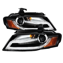 2009 - 2012 Audi S4 Projector DRL Headlights - Black