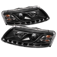 2005 - 2007 Audi A6 Projector DRL Headlights - Black