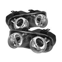 1994 - 1997 Acura Integra Projector LED Halo Headlights - Chrome