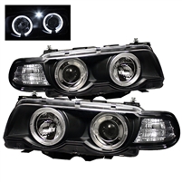 1999 - 2001 BMW 7-Series E38 Projector LED Halo 1PC Headlights - Black