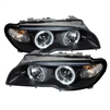 2004 - 2006 BMW 3-Series E46 2DR Projector LED Halo Headlights - Black