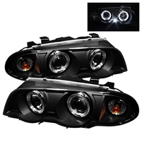 1999 - 2001 BMW 3-Series E46 4DR Projector LED Halo Headlights - Black