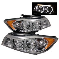 2006 - 2008 BMW 3-Series E90 Projector LED Halo Headlights - Chrome