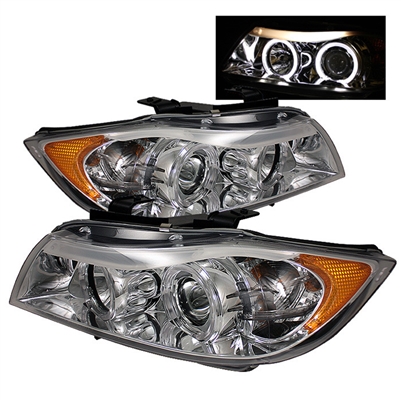2006 - 2008 BMW 3-Series E90 Projector LED Halo Headlights - Chrome