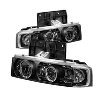 1995 - 2005 Chevy Astro Projector LED Halo Headlights - Black