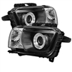 2010 - 2013 Chevy Camaro Projector Dual LED Halo Headlights - Black