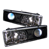 1988 - 1998 GMC C/K Series Projector Headlights - Black