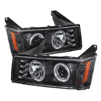 2004 - 2012 Chevy Colorado Projector LED Halo Headlights - Black